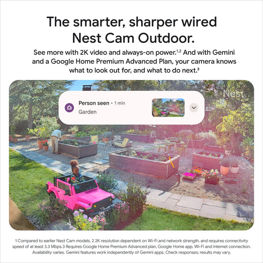 Google Nest Cam Outdoor (Wired, 2nd gen) - 2K Video and Gemini - 1-Pack 🍁 All In One Marketplace Canada