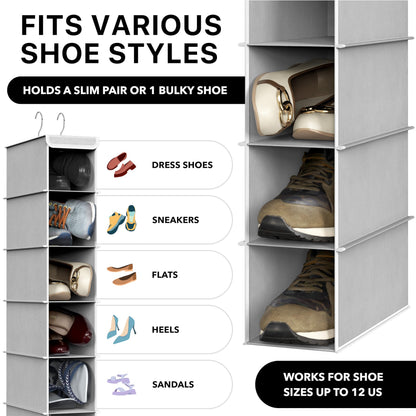 SimpleHouseware 10 Shelves Hanging Shoes Organizer Holder for Closet, Grey 🍁 All In One Marketplace Canada