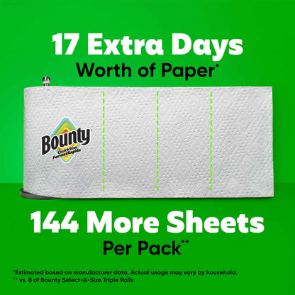 Bounty Paper Towels Quick-Size, White, 8 Family Triple Rolls = 27 Regular Rolls 🍁 All In One Marketplace Canada