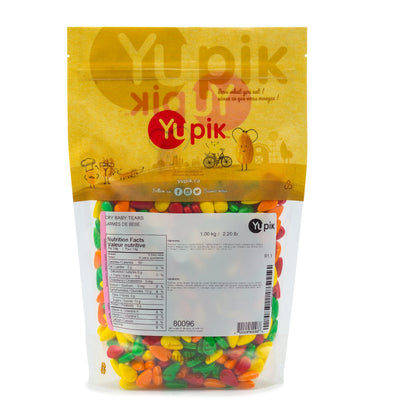 Yupik Cry Baby Tears Pressed Candies, 1 kg , 6 Count, Gluten-Free, Kosher, Sour Flavor, Tear-Shaped Treats, Candy Machine Refills, Fun & Nostalgic, , Ideal for Gifting, Halloween & Holidays