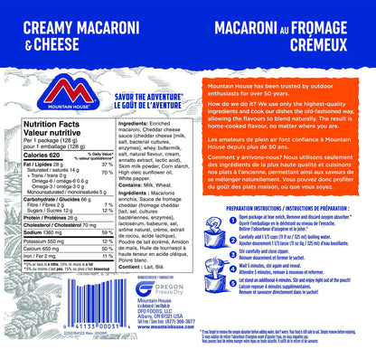 Mountain House Mac and Cheese, Freeze Dried Emergency Food (1 Pouch) 🍁 All In One Marketplace Canada