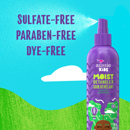 Aussie Kids Moist Sulfate Free Detangler for Kids, Paraben Free, 708 mL Total (3 Count of 236 mL Each) 🍁 All In One Marketplace Canada