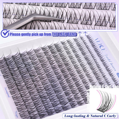 Natural Lash Clusters Wispy Cluster Eyelash Extensions 168pcs Individual Lashes 8-16mm C Curl DIY Lash Extension Natural Look Soft Thin Band Cluster Lashes by ALICE 🍁 All In One Marketplace Canada