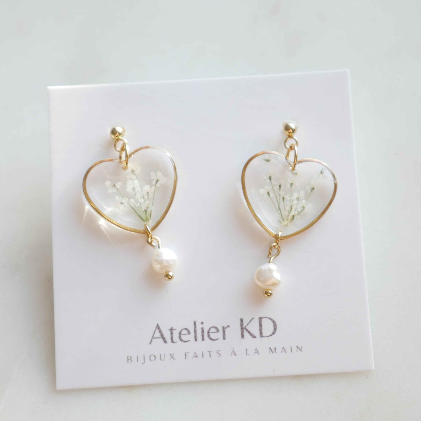 Boucles d'oreilles Perla - coeur (moyen)