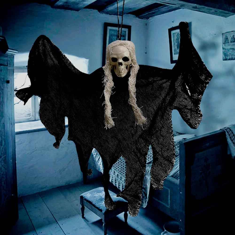 Creepy Hanging Skull Décor – Halloween Ghost Skeleton Decoration for Indoor & Outdoor Use