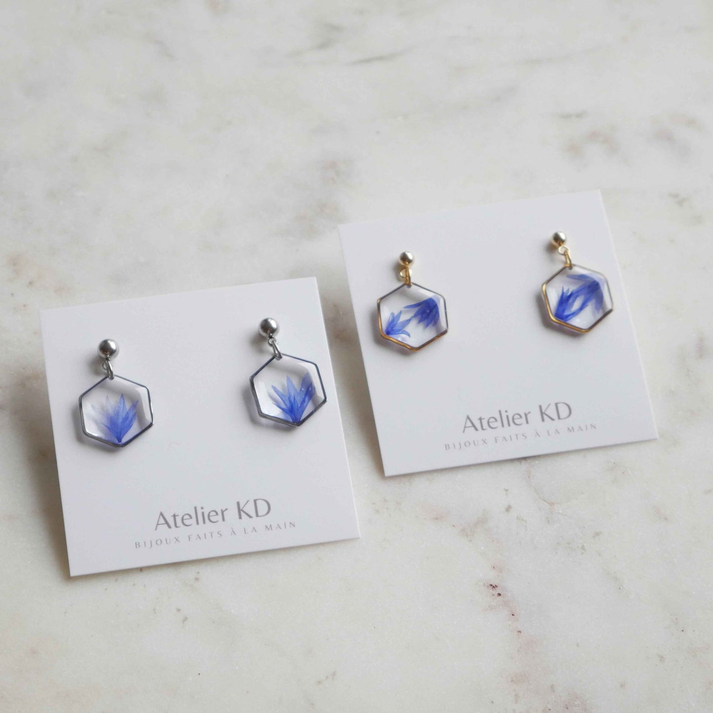 Boucles d'oreilles Blu - hexa(médium)