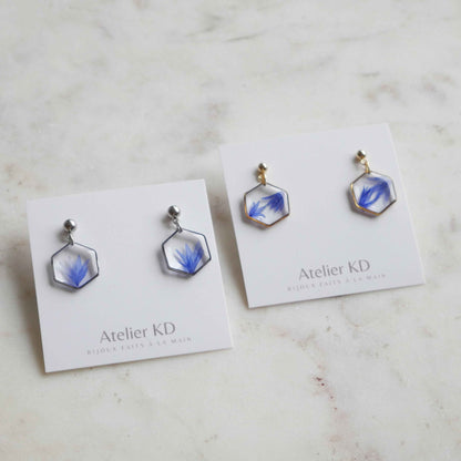 Boucles d'oreilles Blu - hexa(médium)