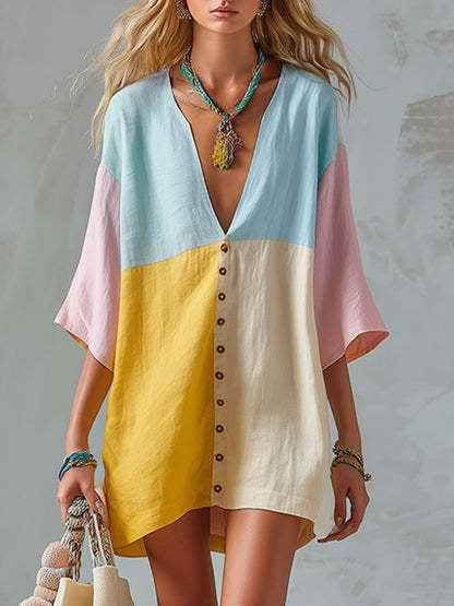 Women’s Loose-Fit Cropped Dress – Casual Relaxed Short Dress for Summer & Everyday Wear
