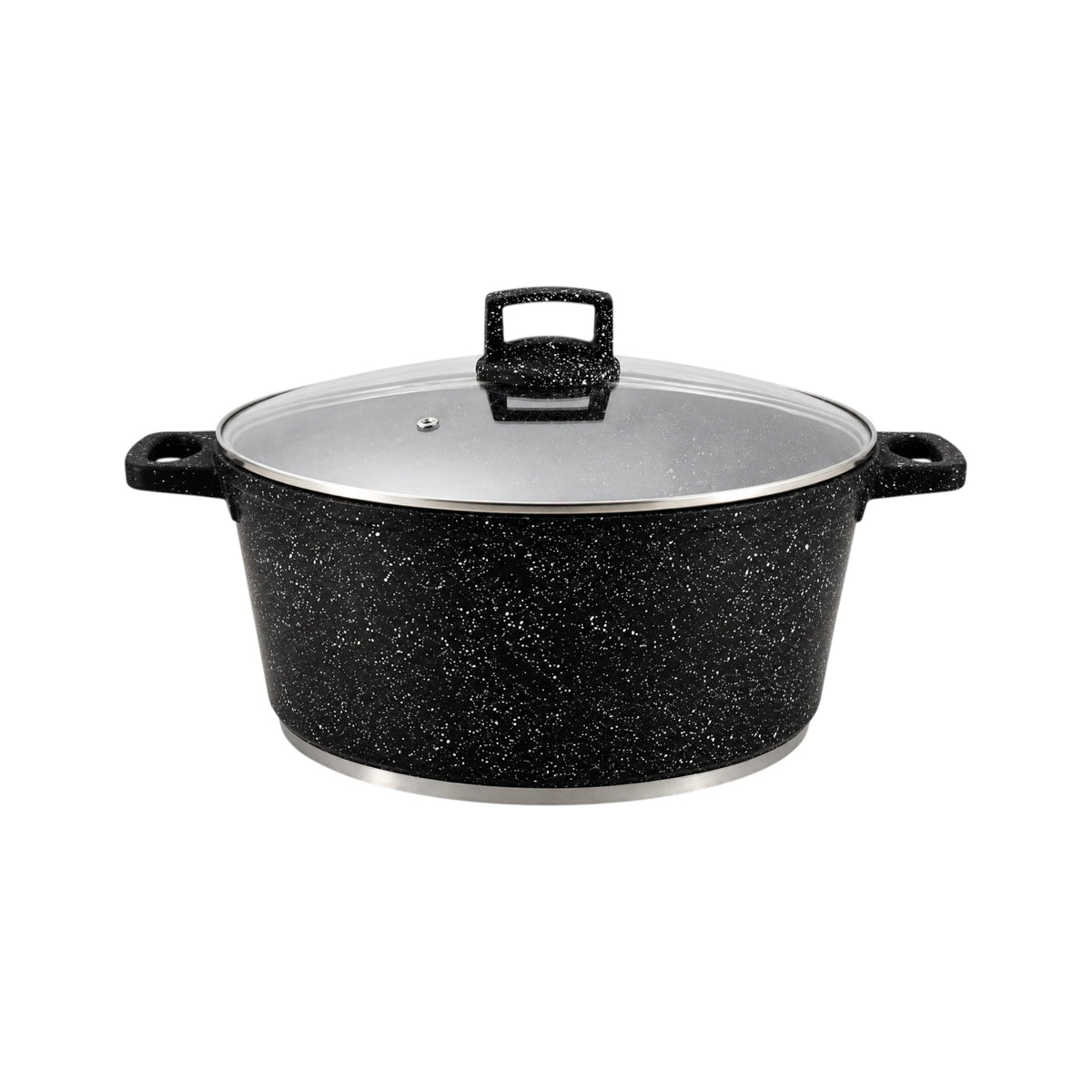 22cm Granite Non-Stick Casserole Pot with Lid – 3.4L, Induction Ready