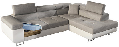 Anton Storage Sleeper Sectional Sofa - Mustard