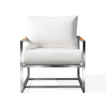 Acacia Stainless Steel Club Chair with Sunbrella® Cushions - AURABAGS SHOP