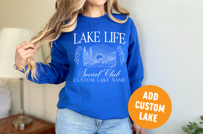 Lake Life Social Club Unisex Crewneck Sweatshirt | Lake Apparel | Camping Clothing