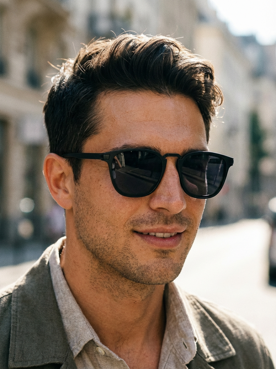 Boléro Maven — Matte Black Square Keyhole Sunglasses