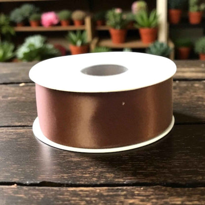 Satin Ribbon Double Face-Chocolate Brown #870 -3.8 cm Wide