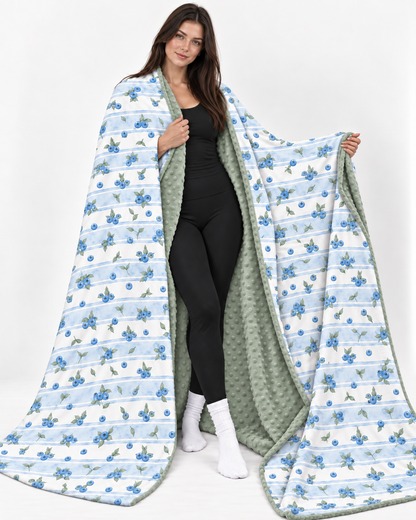 Couverture minky bleuet 🫐 géante