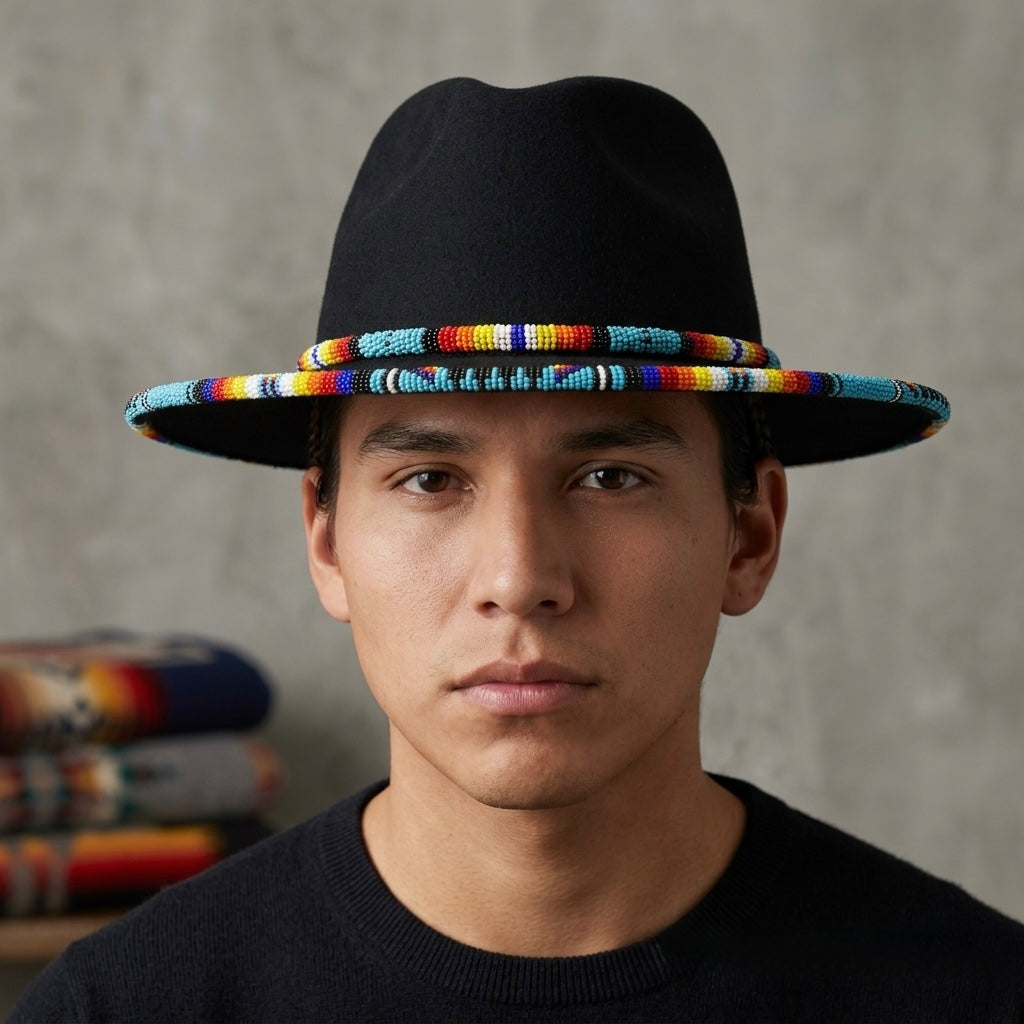 Size-59 Handmade Beaded Hat