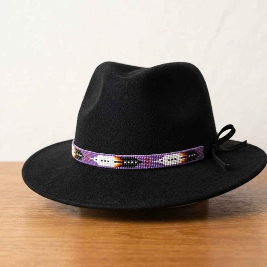 Purple Handmade Beaded Hatband