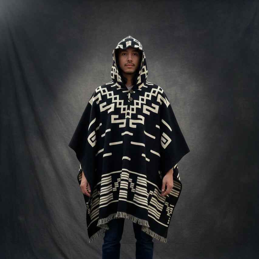 Southwestern style HandMade Wool Poncho