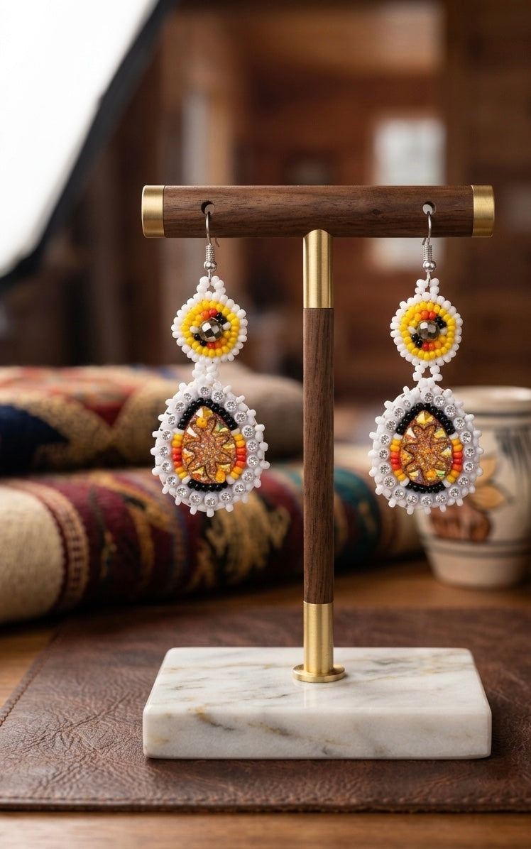 Drop Beaded Earrings  gold collection