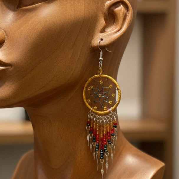 Coffe /gold/Dreamcatcher  Dangles