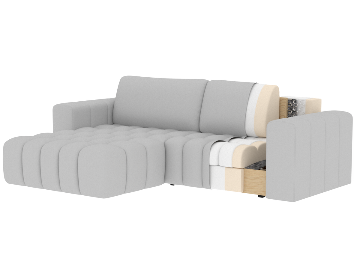 Bonett 4 Seater Storage Sleeper Chaise Sofa - Dark Green