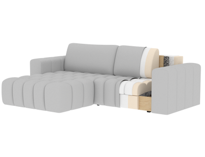 Bonett 4 Seater Storage Sleeper Chaise Sofa - Dark Green