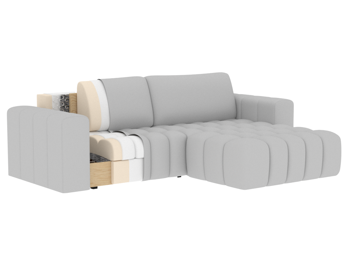 Bonett 4 Seater Storage Sleeper Chaise Sofa - Navy Blue