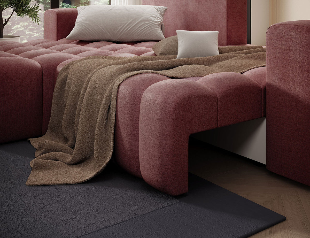 Bonett 4 Seater Storage Sleeper Chaise Sofa - Plum