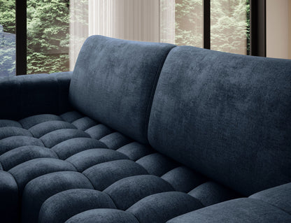 Bonett 4 Seater Storage Sleeper Chaise Sofa - Navy Blue