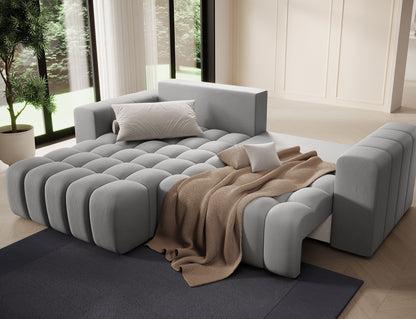 Bonett 4 Seater Storage Sleeper Chaise Sofa - Grey