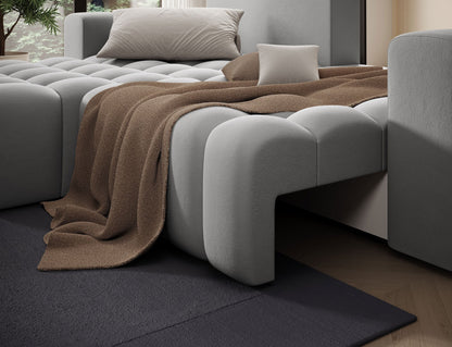 Bonett 4 Seater Storage Sleeper Chaise Sofa - Grey