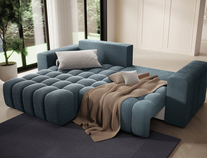 Bonett 4 Seater Storage Sleeper Chaise Sofa - Teal Blue