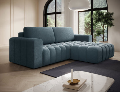 Bonett 4 Seater Storage Sleeper Chaise Sofa - Teal Blue