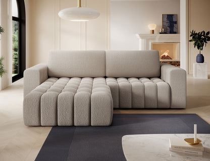 Bonett 4 Seater Storage Sleeper Chaise Sofa - Beige
