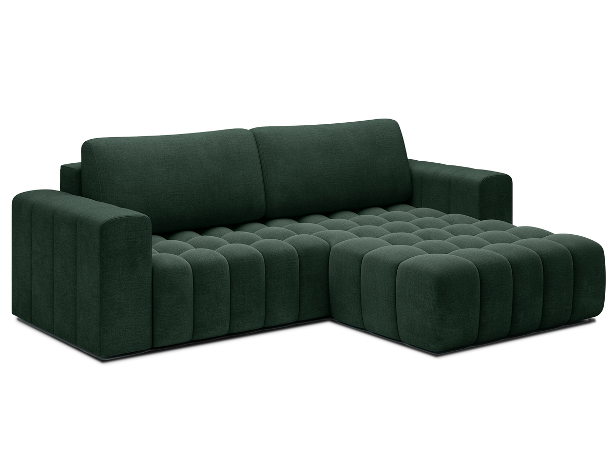Bonett 4 Seater Storage Sleeper Chaise Sofa - Dark Green