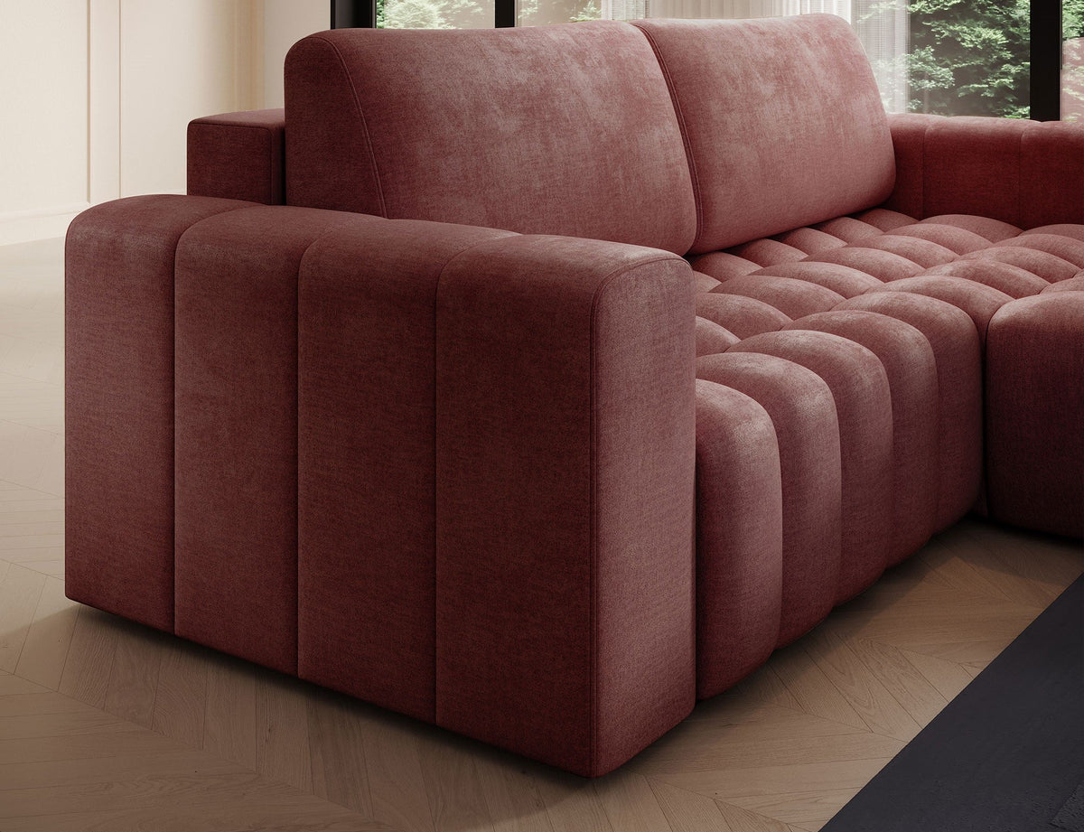Bonett 4 Seater Storage Sleeper Chaise Sofa - Plum