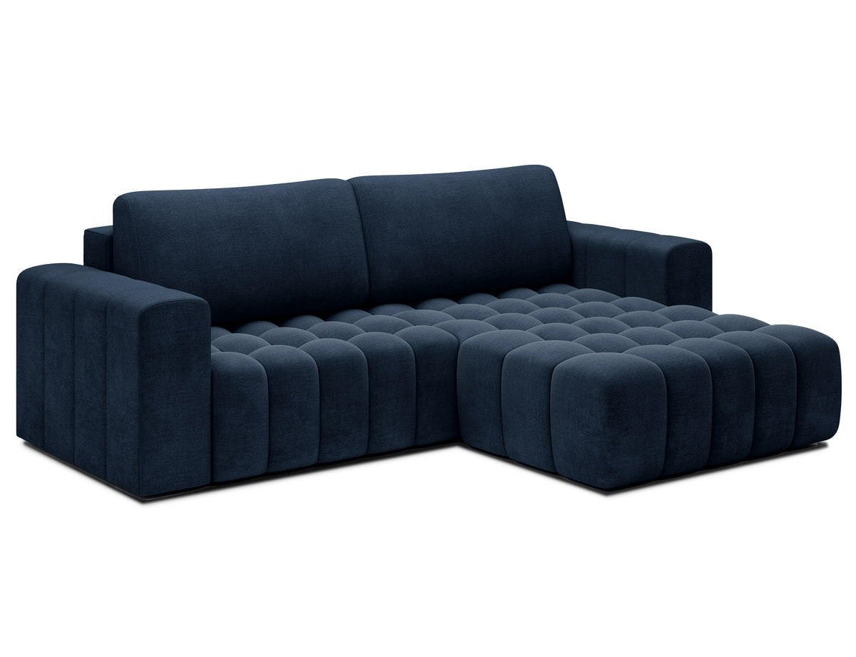 Bonett 4 Seater Storage Sleeper Chaise Sofa - Navy Blue