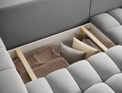 Bonett 4 Seater Storage Sleeper Chaise Sofa - Grey