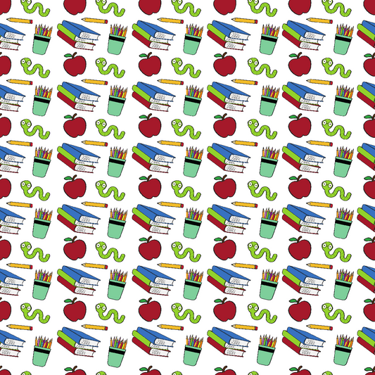 Little Bookworm Pattern Print Adhesive Vinyl