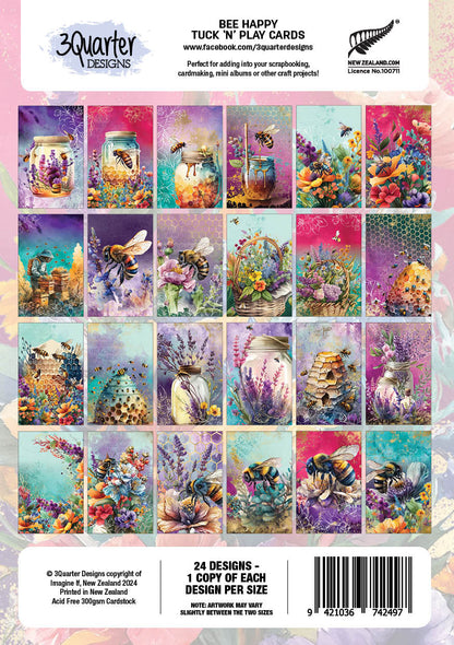 3Quarter Designs Bee Happy - Tuck N Play Cards
