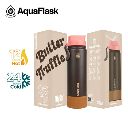 AquaFlask (22oz) Colorwave Flip Sip Isolierte Wasserflasche Doppelwandiger Edelstahl Heiß- & Kaltgetränke