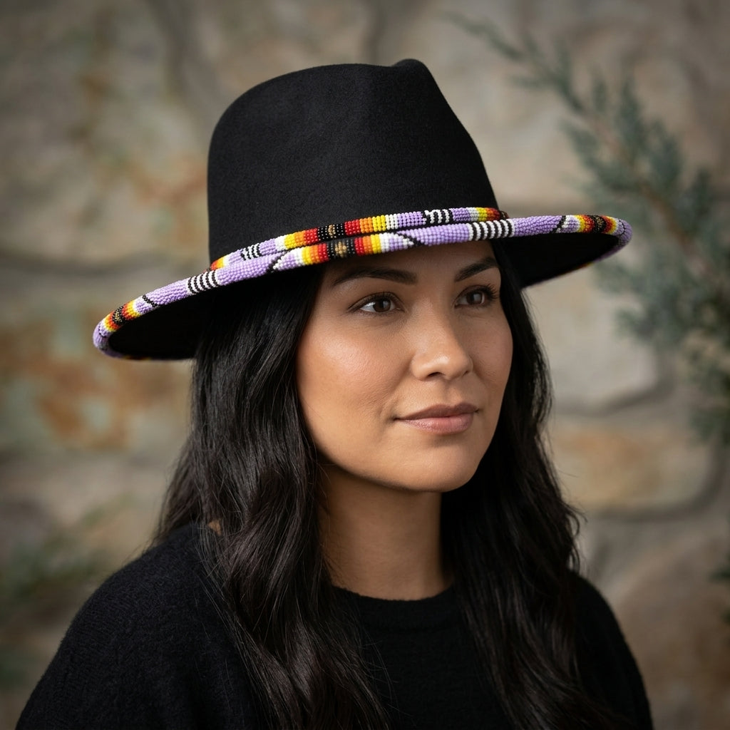 Size-59 Handmade Beaded Hat