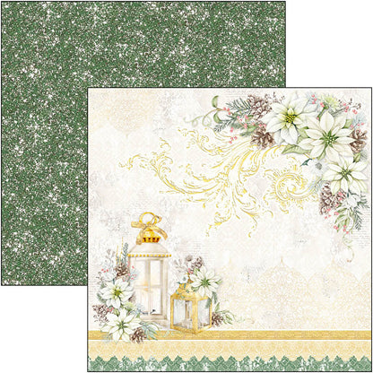 Ciao Bella Sparkling Christmas Paper Pad 8"x8" 12/Pkg