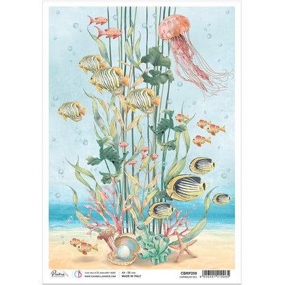 Ciao Bella Rice Paper A4 Caribbean Sea