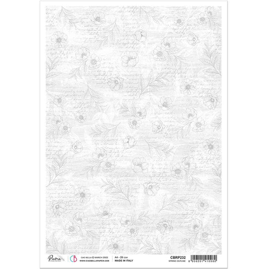 Ciao Bella Rice Paper A4 Spring Outline