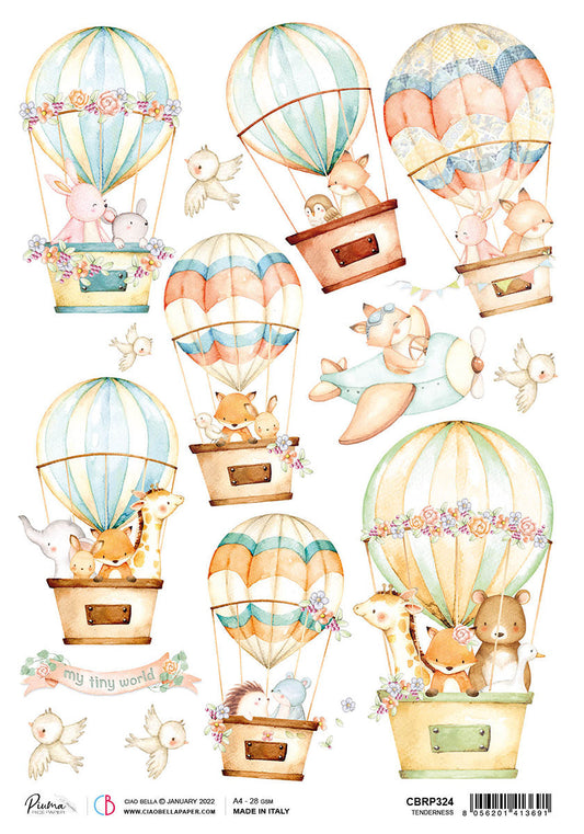 Ciao Bella Rice Paper A4 Piuma Tenderness - 5 Sheets