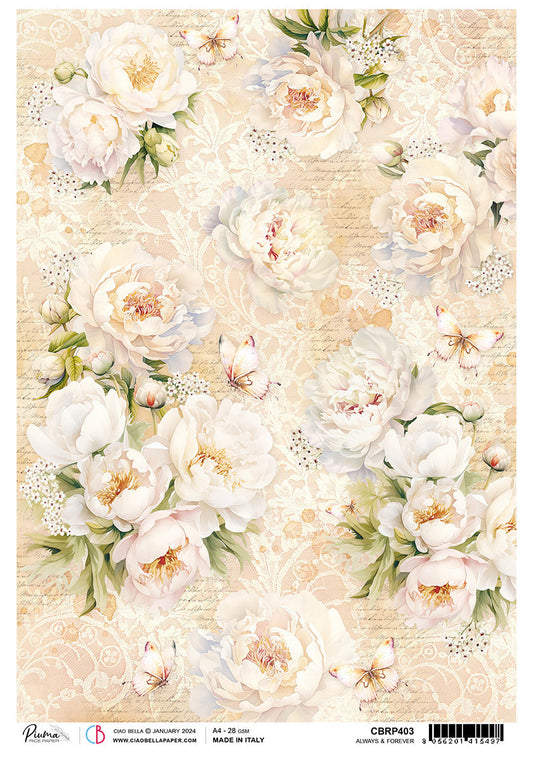 Rice Paper A4 Piuma Always And Forever - 5 Sheets