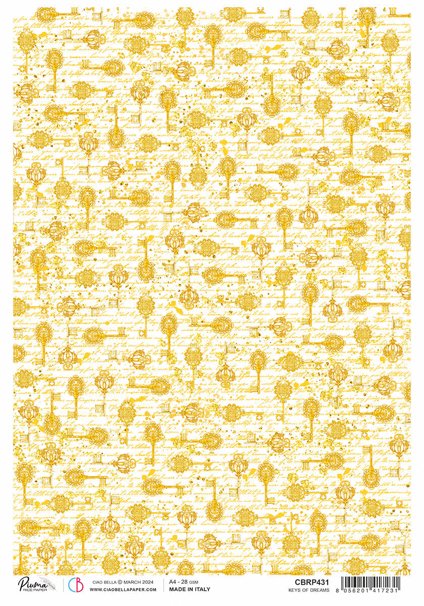 Rice Paper A4 Piuma Keys Of Dreams - 5 Sheets