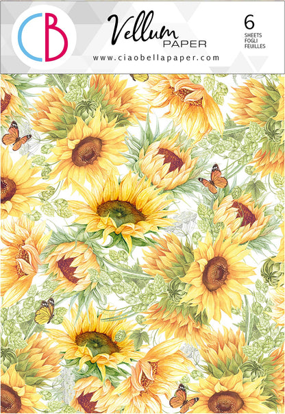 Ciao Bella Vellum Farmhouse Garden Paper Patterns A4 6/Pkg