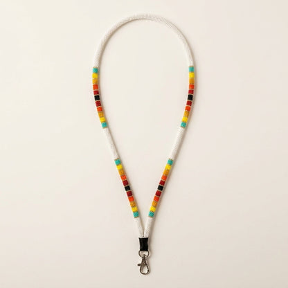 Round Beaded Lanyard(White)